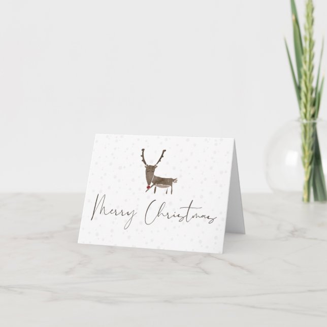 Sweet & Simple Christmas Card - Reindeer (Front)