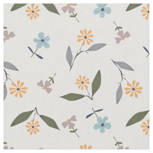 Sweet Simple Little Flowers Fabric (Close Up)