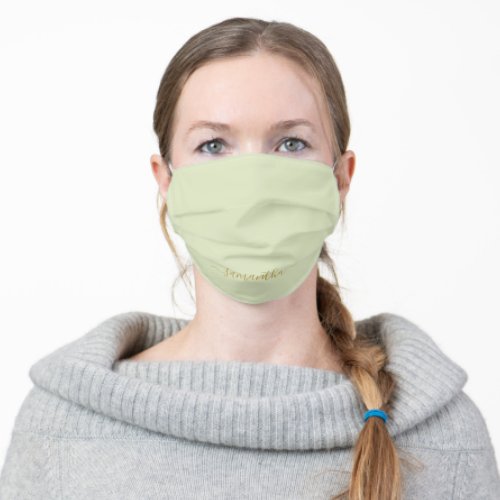 Sweet Simple Mint Green Solid Color Personalized Adult Cloth Face Mask