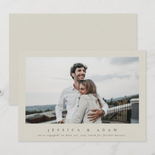 Sweet + Simple Modern We’re Engaged! Single Photo 