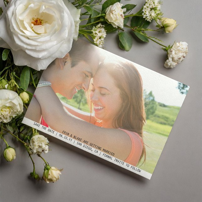 Sweet Simple Photo Wedding Save the Date Magnetic Invitation (Creator Uploaded)