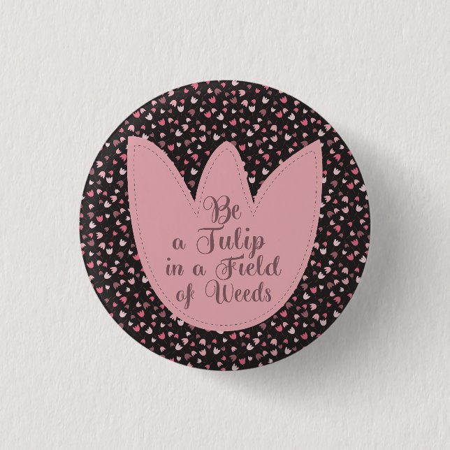 Sweet Simple Pink Tulip Pattern - All direction Button (Front)