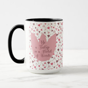 Sweet Simple Pink Tulip Pattern, all direction Mug