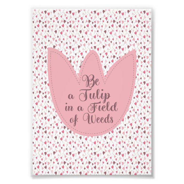 Sweet Simple Pink Tulip Pattern - All direction Photo Print (Front)