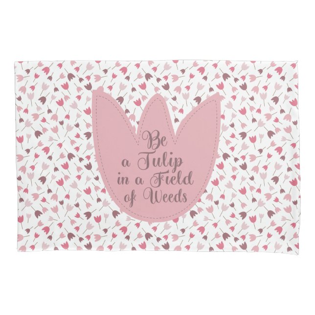 Sweet Simple Pink Tulip Pattern - All direction Pillow Case (Front)