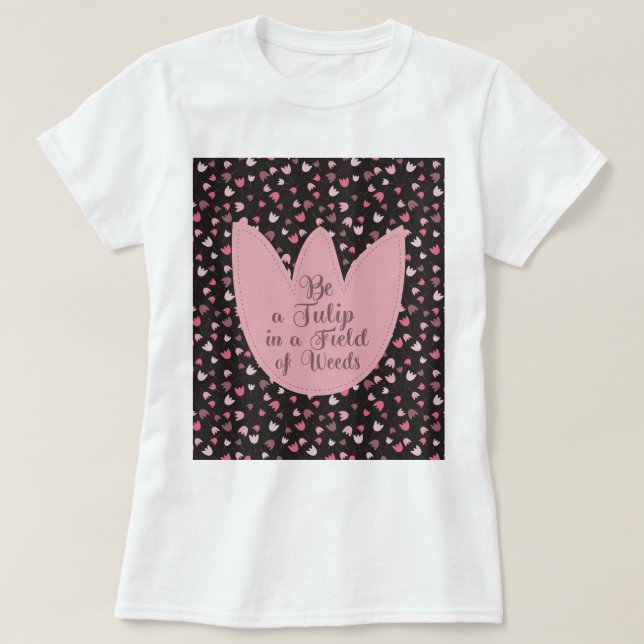 Sweet Simple Pink Tulip Pattern - All direction T-Shirt (Design Front)