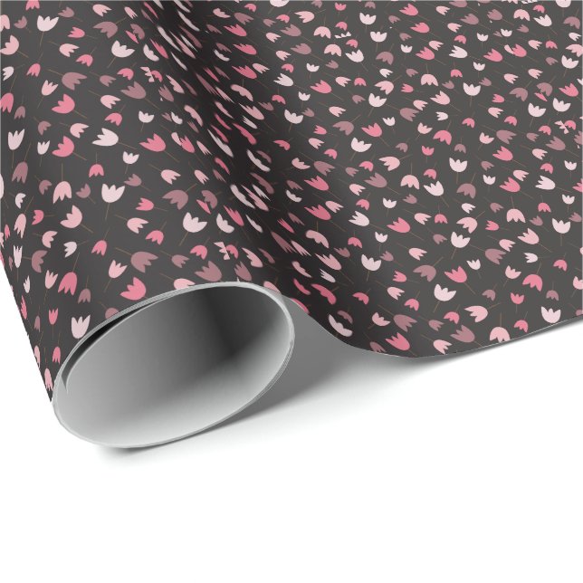 Sweet Simple Pink Tulip Pattern - All direction Wrapping Paper (Roll Corner)