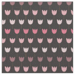 Sweet Simple Pink Tulip Pattern - dark background Fabric