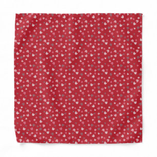 Sweet Simple Pink Tulip Pattern, red background Bandana