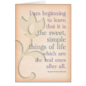 Sweet simple things ~Laura Ingalls Wilder (blank) (Front)