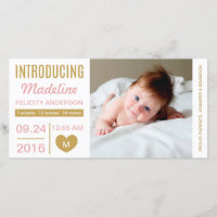 Sweet Simplicity Birth Announcement Photo Card