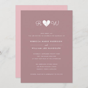 Sweet Simplicity Solid Color Wedding Invitation
