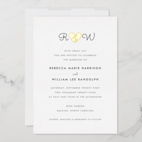 Sweet Simplicity Wedding Foil Invitation