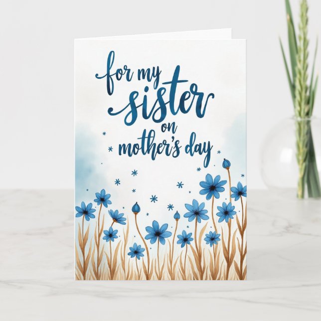 Sweet Sister Mothers Day Asterisk Card (Front)