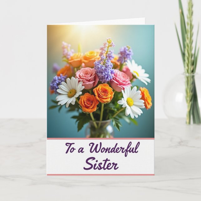Sweet Sister Mothers Day Bloom Card (Front)
