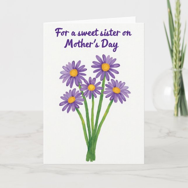 Sweet Sister Mothers Day Floral Card (Front)