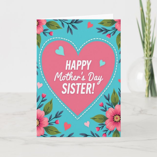 Sweet Sister Mothers Day Heart Card (Front)