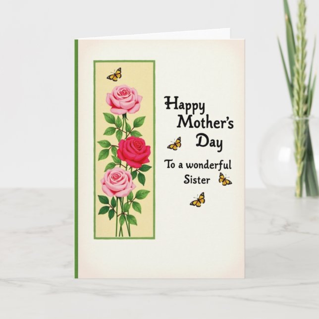 Sweet Sister Mothers Day Note Card (Front)