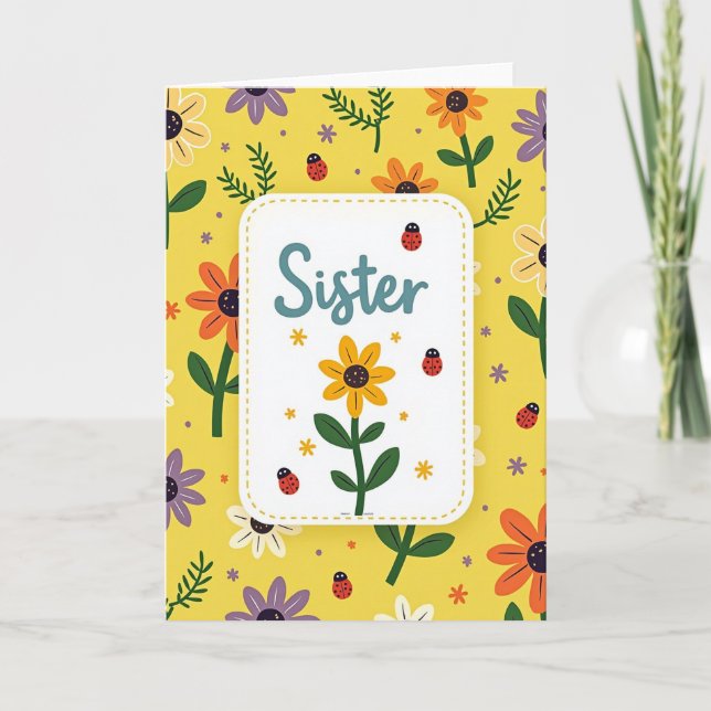 Sweet Sisters Floral Card (Front)
