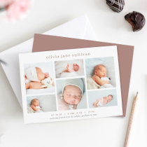 Sweet Six | Photo Collage Birth Announcement