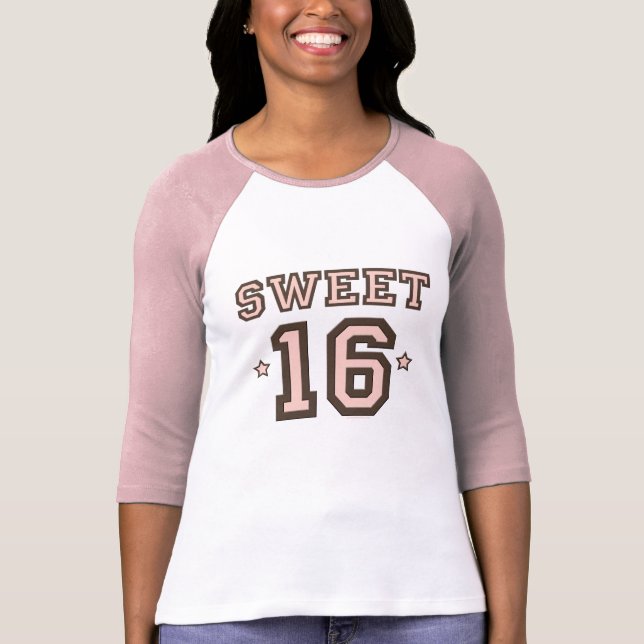 Sweet Sixteen16 Raglan T shirt (Front)