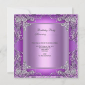 Sweet Sixteen 16 16th Birthday Party Purple Invitation | Zazzle