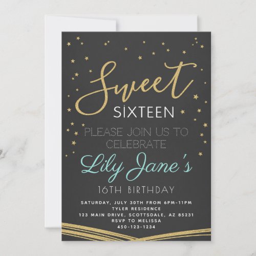 Sweet Sixteen 16 Birthday Invitation