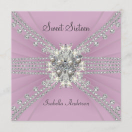 Sweet Sixteen 16 Butterfly Pink Birthday Party Invitation