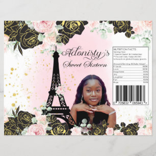 Sweet Sixteen 16 chips bag wrapper, Paris. Flyer