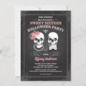 Sweet sixteen 16 Halloween birthday party pink Invitation (Front)