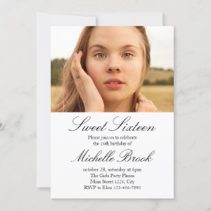 Sweet Sixteen 16 Photo Lovely Invitation