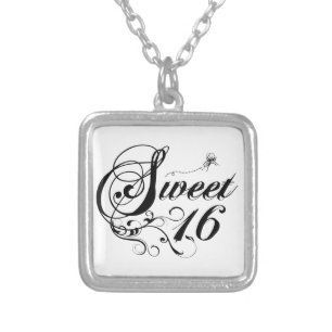 Sweet Sixteen (16) Quotes Silver Plated Necklace