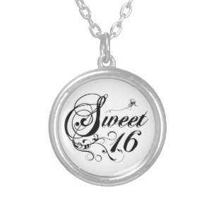 Sweet Sixteen (16) Quotes Silver Plated Necklace