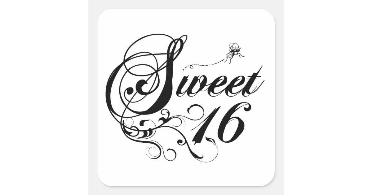Sweet Sixteen (16) Quotes Square Sticker Zazzle