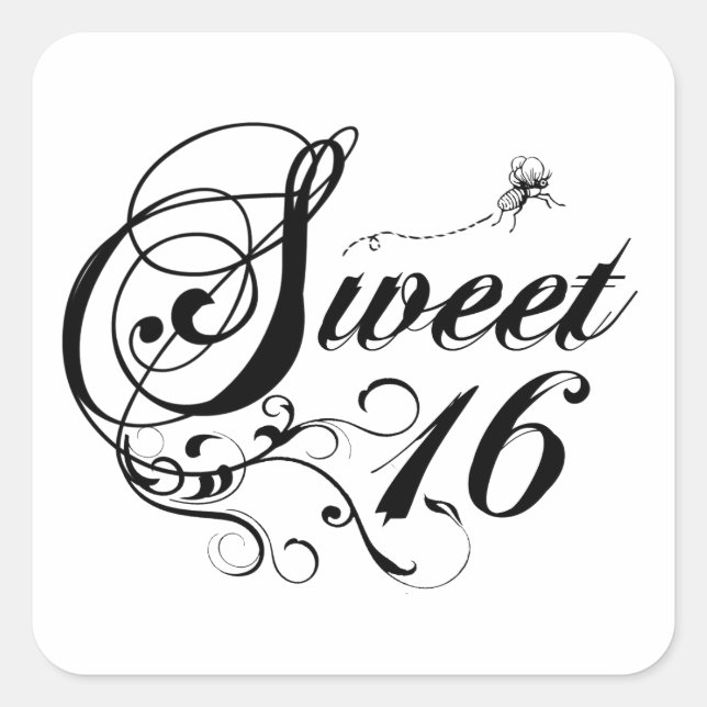 Sweet Sixteen (16) Quotes Square Sticker (Front)