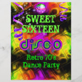 Sweet Sixteen 16 Retro 70's Disco Dance Party (Front)