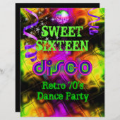 Sweet Sixteen 16 Retro 70's Disco Dance Party (Front/Back)