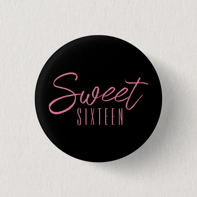 Sweet Sixteen 16th birthday party Button (Front)