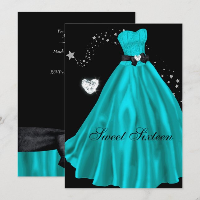 SWEET SIXTEEN 16th Birthday Party Invitation (Front/Back)