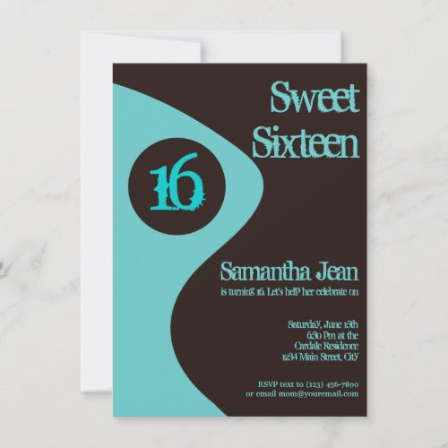 Sweet Sixteen 16th Birthday Party Invitations