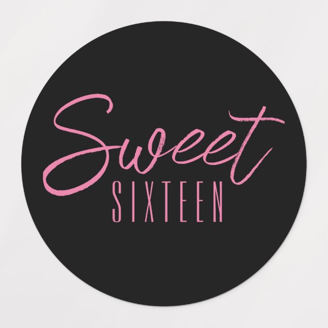 Sweet Sixteen 16th birthday party Labels (Design 1)