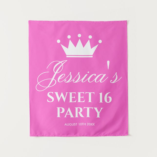 Sweet sixteen 16th Birthday party photo backdrop (Front)