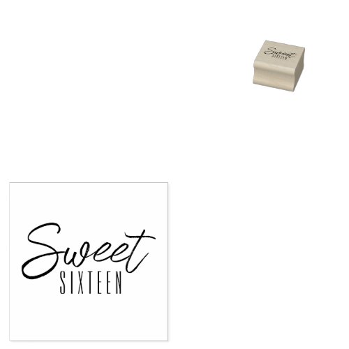 Sweet Sixteen 16th birthday party Rubber Stamp