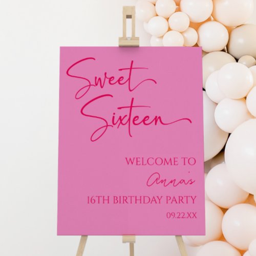 Sweet Sixteen 16th Birthday Party Welcome Sign