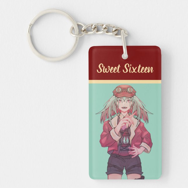 Sweet Sixteen Anime, VTuber Keychain (Front)