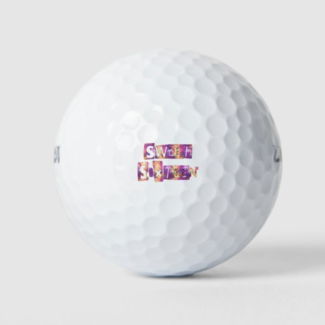 Sweet Sixteen Art Print Golf Balls (Front)