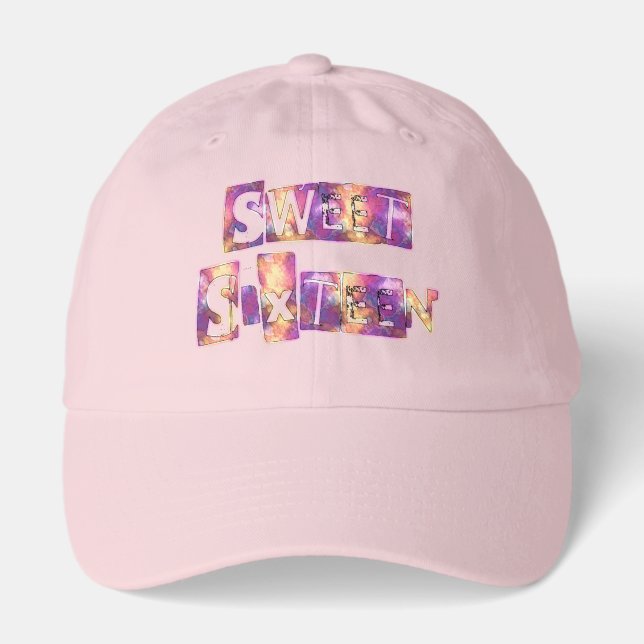 Sweet Sixteen Art Print Hat (Front)