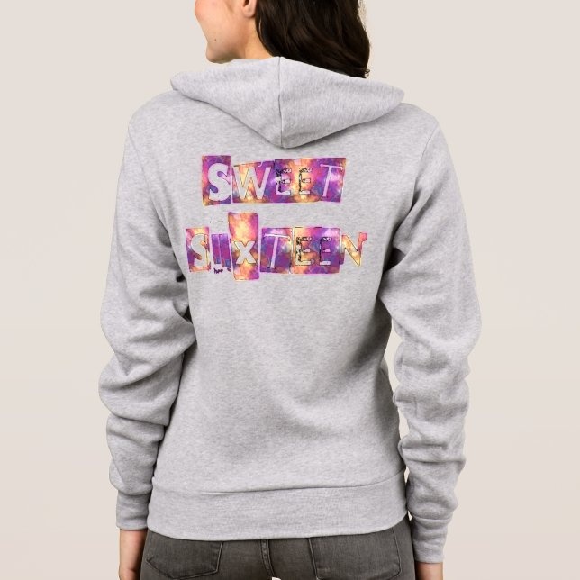 Sweet Sixteen Art Print Hoodie (Back)