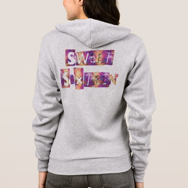 Sweet Sixteen Art Print Hoodie (Back)