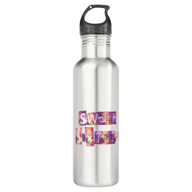 Sweet Sixteen Art Print Stainless Steel Water Bottle (Front)